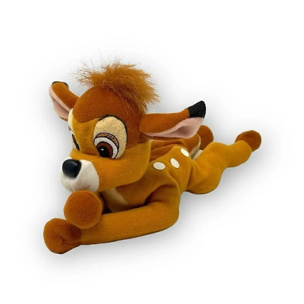 Disney Classics 8” Mattel Arco Toys Beanie Soft Stuffed Plush Laying Bambi Deer